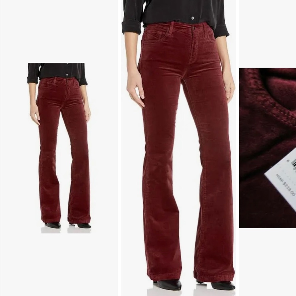 J Brand -Women’s Maria High Rise Flare in Velvet Oxblood, size 27